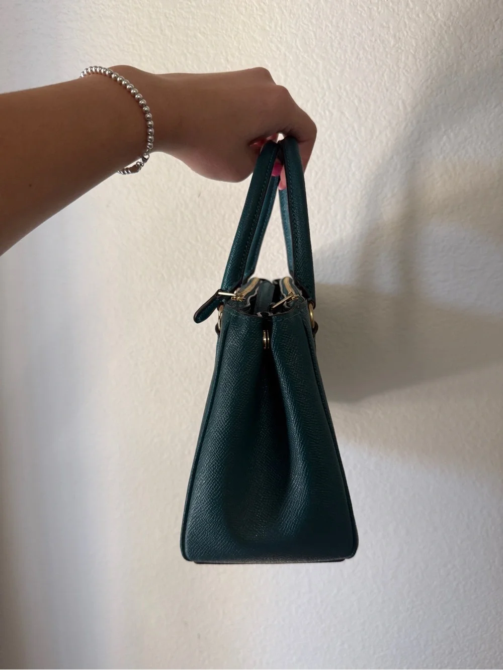 Authentic Coach Mini Surrey Carryall – Viridian Green/Teal